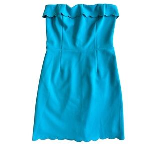 CC2 Blue scallop strapless mini dress size small